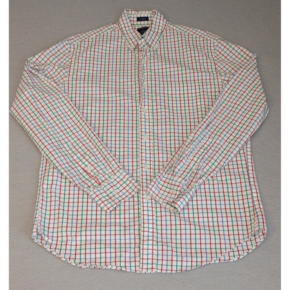 J.CREW Flex Washed Classic Fit Plaid Button-Down Shirt Men's Size M Multicolored - Picture 2 of 13